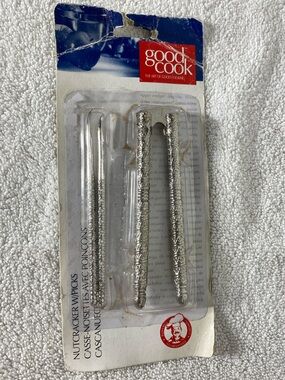 Good Cook Vintage Ornate Silver Tone Nutcracker & 2 Picks Metal Seafood Tools